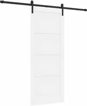 vidaXL Schiebet&uuml;r wei&szlig; 83x202cm Massivkiefer (3445443)