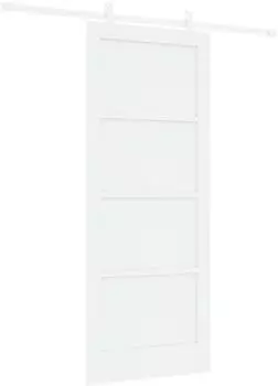 vidaXL Schiebet&uuml;r wei&szlig; 83x202cm, massives Kiefernholz (3445524)