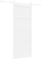 vidaXL Schiebet&uuml;r 83 x 202 cm Massives Kiefernholz Wei&szlig;