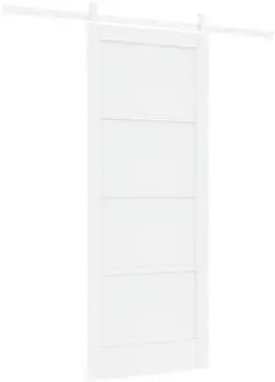 vidaXL Schiebet&uuml;r 83x202cm massives Kiefernholz, wei&szlig; (3445416)