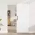 vidaXL Schiebetür 83x202cm massives Kiefernholz, weiß (3445416)