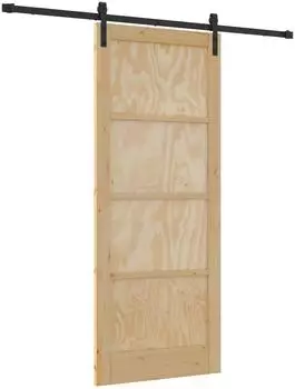 vidaXL Schiebet&uuml;r natur und schwarz 86x211cm (3445412)