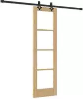 vidaXL Schiebet&uuml;r Natur 61 x 198,5 cm Massivholz Kiefer und Glas