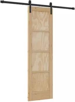 vidaXL Schiebet&uuml;r natur und schwarz 61x198,5cm (3445395)
