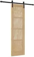 vidaXL Schiebet&uuml;r Natur 61 x 198,5 cm Massives Kiefernholz