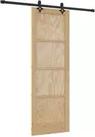 vidaXL Schiebet&uuml;r Nat&uuml;rlich und Schwarz 73,5 x 211 cm