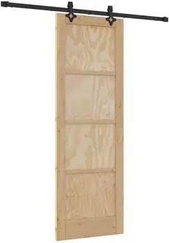 vidaXL Schiebet&uuml;r natur und schwarz 73,5x211cm (3445504)