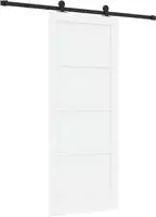 vidaXL Schiebet&uuml;r Wei&szlig; und Schwarz 83 x 202 cm Massives Kiefernholz