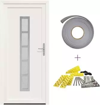 vidaXL Haust&uuml;r wei&szlig; 108x208cm PVC (3445718)