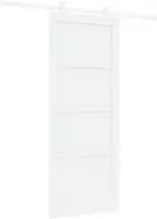 vidaXL Schiebet&uuml;r Wei&szlig; 83 x 202 cm Massives Kiefernholz