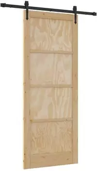 vidaXL ORKDAL Schiebet&uuml;r Massives Kiefernholz, natur, 86x211cm