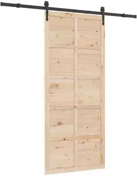vidaXL Schiebet&uuml;r 100x208cm, Kiefer massiv, natur (3445655)