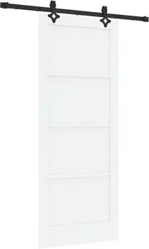 vidaXL ORKDAL Schiebetür 83x202cm, Kiefernholz massiv, weiß