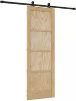 vidaXL Schiebet&uuml;r Nat&uuml;rlich und Schwarz 73,5 x 211 cm