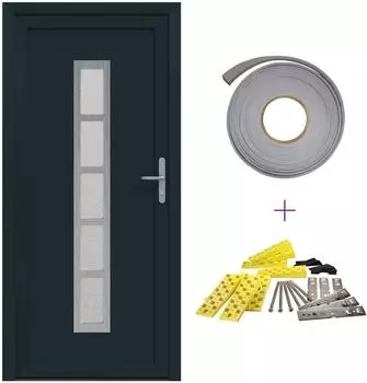 vidaXL Haust&uuml;r anthrazit 108x208cm PVC (3445726)