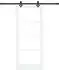 vidaXL ORKDAL Schiebetür weiß/schwarz, Massivholz & Glas, 83x202cm