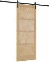 vidaXL Schiebet&uuml;r Natur 86 x 211 cm Massives Kiefernholz