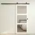 Inova Holzschiebetür weiß mit 3 Glasfeldern, Landhausstil, Softclose, 900x2150mm (BHTG481K92-BHZP481H17)