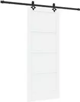 vidaXL Schiebet&uuml;r Wei&szlig; und Schwarz 83 x 202 cm Massives Kiefernholz
