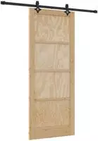 vidaXL Schiebet&uuml;r Nat&uuml;rlich und Schwarz 86 x 211 cm