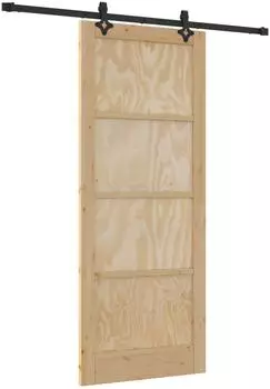 vidaXL Schiebet&uuml;r natur und schwarz 86x211cm (3445511)