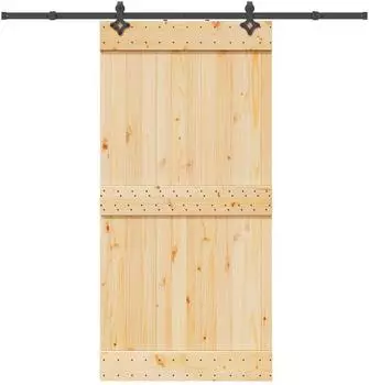 vidaXL Schiebet&uuml;r NARVIK 100x210cm, natur und schwarz (3445286)