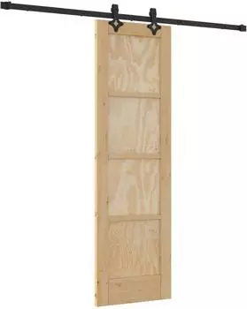 vidaXL Schiebet&uuml;r natur und schwarz 61x198,5cm (3445512)