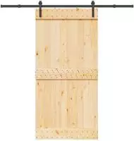 vidaXL Schiebet&uuml;r NARVIK Nat&uuml;rlich und Schwarz 100 x 210 cm (213,5 cm)