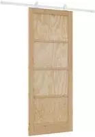 vidaXL Schiebet&uuml;r Nat&uuml;rlich und Wei&szlig; 86 x 211 cm Massives Kiefernholz