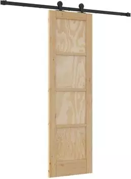 vidaXL Schiebet&uuml;r natur und schwarz 61x198,5cm (3445449)