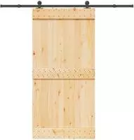 vidaXL Schiebet&uuml;r NARVIK Nat&uuml;rlich und Schwarz 100 x 210 cm (213,5 cm)