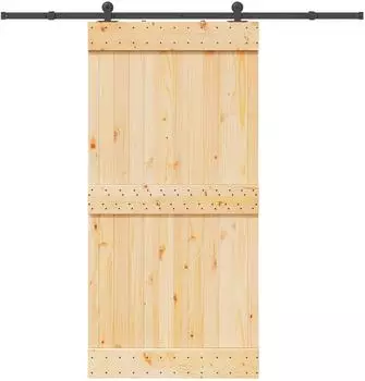 vidaXL Schiebet&uuml;r NARVIK nat&uuml;rlich und schwarz 100x210cm (3445274)