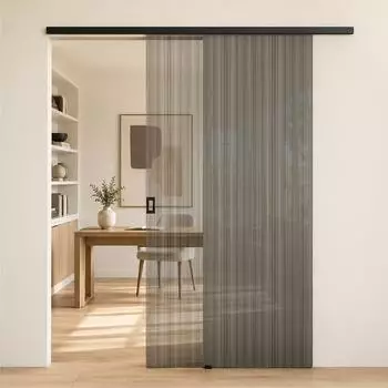 Mai & Mai Muranino-001 Glasschiebet&uuml;r-Komplettset Softclose, 8mm ESG, matt schwarz, 90x205cm (Muranino-001)