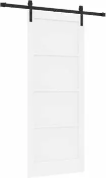 vidaXL Schiebet&uuml;r wei&szlig; 83x202cm, massives Kiefernholz (3445434)