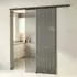doporro Muranino-001 Glasschiebetür Komplettset 90x205cm, 8mm ESG, schwarz gebürstet (Muranino-001)