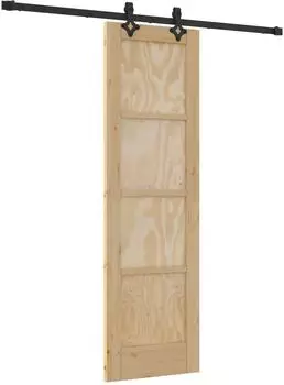 vidaXL Schiebet&uuml;r natur und schwarz 61x198,5cm (3445503)