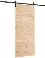 vidaXL Schiebet&uuml;r 100 x 208 cm Massives Kiefernholz Natur