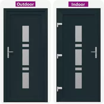 vidaXL Haust&uuml;r 98x200cm, PVC, anthrazit (3445736)
