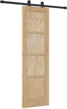 vidaXL ORKDAL Schiebet&uuml;r Kiefernholz massiv mit Glas, 61x198,5cm