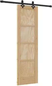 vidaXL ORKDAL Schiebet&uuml;r massives Kiefernholz, natur, 61x198,5cm