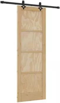 vidaXL Schiebet&uuml;r ORKDAL 73,5x211cm, massives Kiefernholz, natur