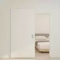 Inova Holzschiebet&uuml;r Wei&szlig; Komplettset 103 x 210 cm mit unsichtbarem Beschlag &