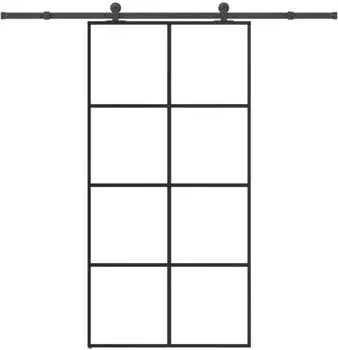 vidaXL Schiebet&uuml;r mit Beschlag ESG-Glas & Aluminium 102,5x205cm