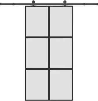 vidaXL Schiebet&uuml;r mit Beschlag 102,5x205cm Hartglas & Aluminium