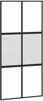 vidaXL Schiebetür schwarz 102,5x205cm, Hartglas und Aluminium (155212)