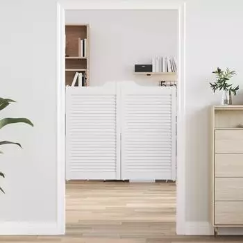vidaXL Schwingt&uuml;ren 2 Stk. 90x50cm Kiefernholz massiv, wei&szlig; (42047182)