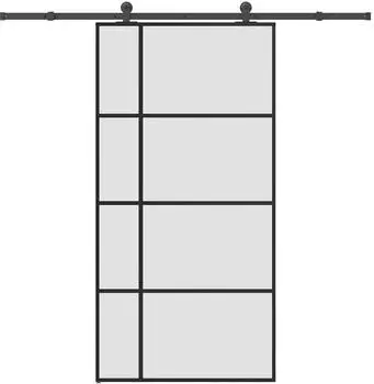 vidaXL Schiebetür mit Beschlag ESG-Glas & Aluminium 102,5x205cm (3332928)
