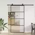 vidaXL Schiebetür mit Beschlag schwarz 102,5x205cm ESG-Glas (3375860)