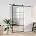 vidaXL Schiebetür mit Beschlag schwarz 102,5x205cm ESG-Glas (3375860)