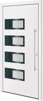 vidaXL Haustür weiß 100x200cm Aluminium und PVC (3157062)